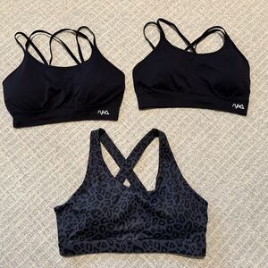Ryka Black Sports Bras/The Running Girl Leopard Print Sports Bra